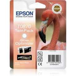 Epson T0870 - 2-pack - 11.4 ml - glossy - original - blister with RF/acoustic alarm - ink optimizer cartridge - for Stylus Photo R1900